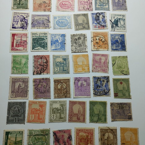 Tunisia 45 high-value stamps with 3 rare 1888 stamps