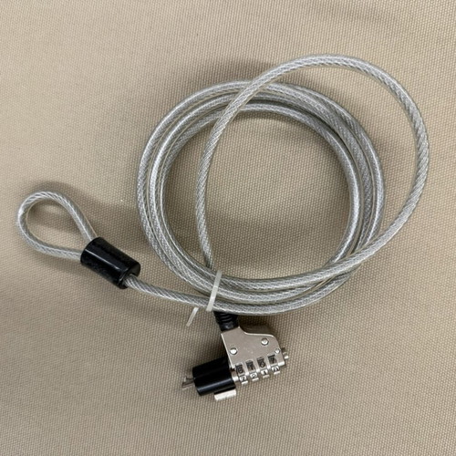 Laptop security lock with 4-digit combination and steel cable