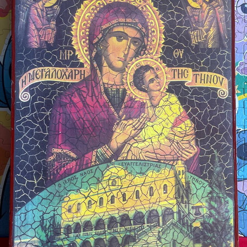 Icon of Megalochari of Tinos handmade new 30x40