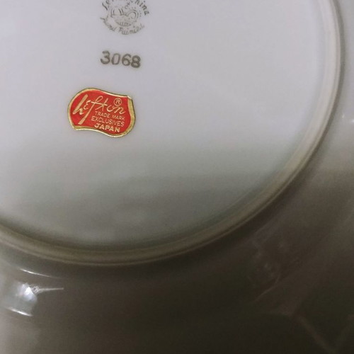 Lefton Heritage Green pasta set Japan 1940-1950 new, 7 pieces