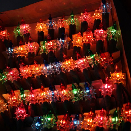 Christmas star-shaped colorful lights 50 Light Set new