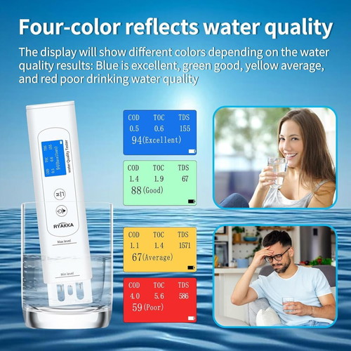 6-in-1 Digital Water Quality Tester new, professional drinking water analyzer