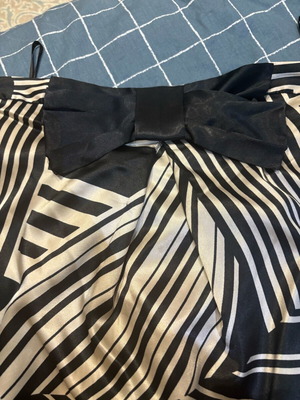 Rebecca Blu satin strapless dress like new, black and beige, size S