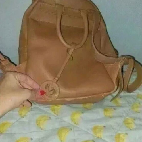 Moschino backpack bag, tan color