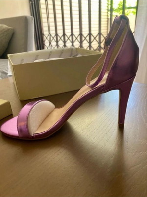 Bozikis purple metallic sandals size 40 new, 9 cm heel