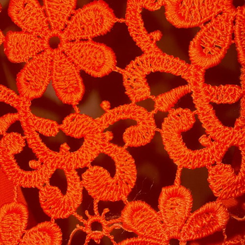 Summer blouse Zara coral orange like new with thick lace