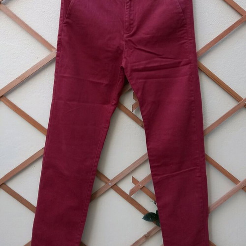 Nukutavake men's jeans used, slim fit, dark burgundy