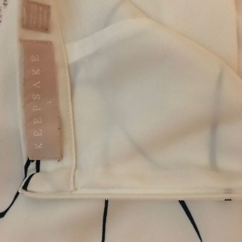 Keepsake Mini Pantskirt L Black and White 100% Polyester Like New