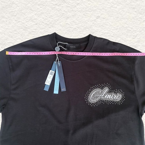Amiri T-shirt used, black, size XL with strass logo