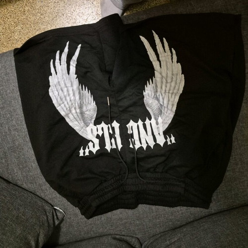 Black shorts with design used, size M
