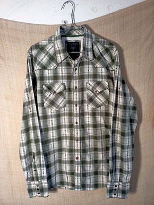Guess shirt like new, size L, cotton, tartan pattern