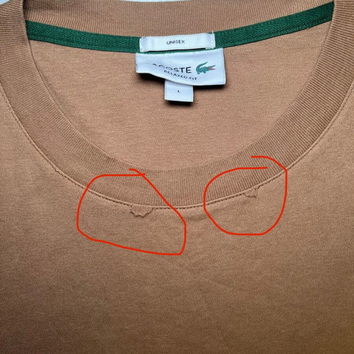 Lacoste Unisex Relaxed Fit T-Shirt Size L Used Khaki Camel