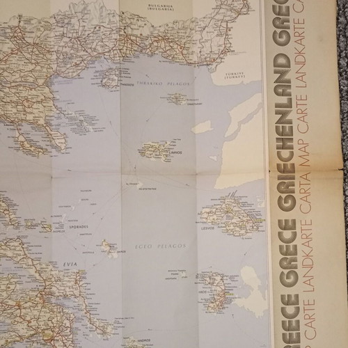 Map of Greece used, Athens April 1989 edition