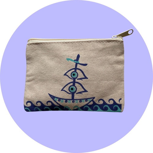 Summer wallet new, linen 16x12cm