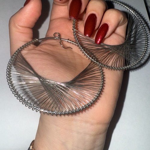 Earrings used gray and silver, sold together