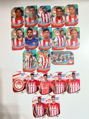 Olympiacos metal tags used, set of 20 from 2018 and 2021
