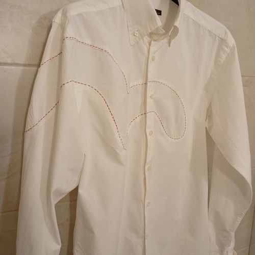 Evisu Deluxe white shirt with cufflinks size L like new
