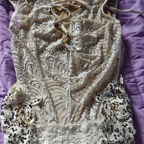 Contemporary dance belly oriental costume like new, white and red