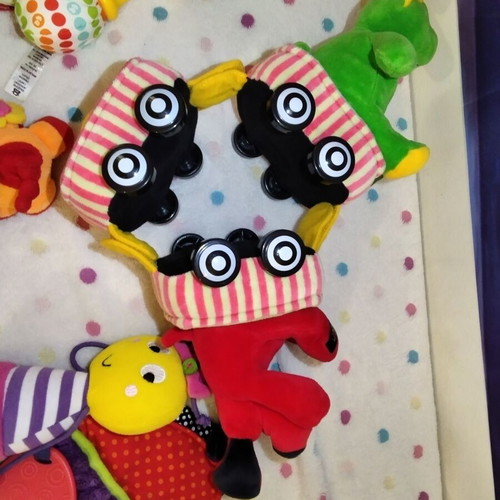 Baby rattles and toys used, set of multiple pieces