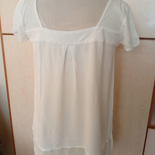 Tunic cotton white with cord Strativarius size XL like new