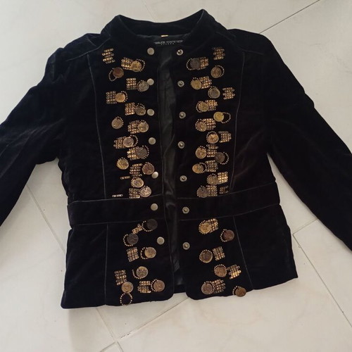 Vintage velvet jacket Vassilios Kostetsos like new, black with gold