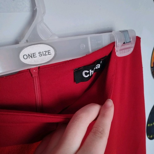 Chica red bell-bottom pants like new, size M