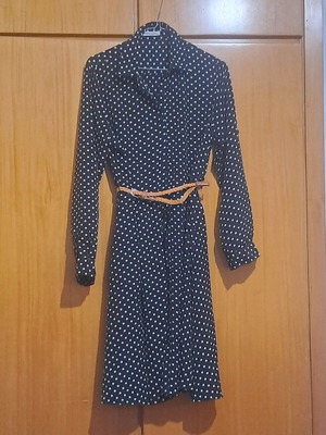 Long-sleeve dress size M/L like new, black and white