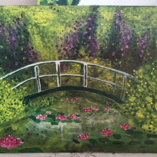 Painting inspired by Monet, acrylic 50x70 cm