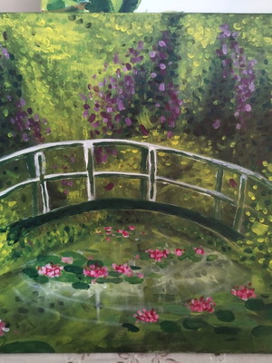 Painting inspired by Monet, acrylic 50x70 cm