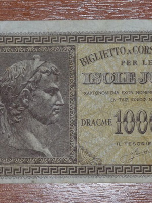 1000 Drachmas 1941 Italian Occupation used