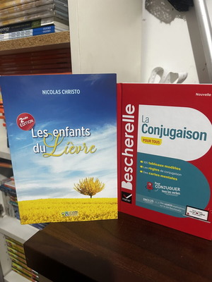 Bescherelle La conjugaison pour tous French grammar book with Les enfants du Lièvre novel