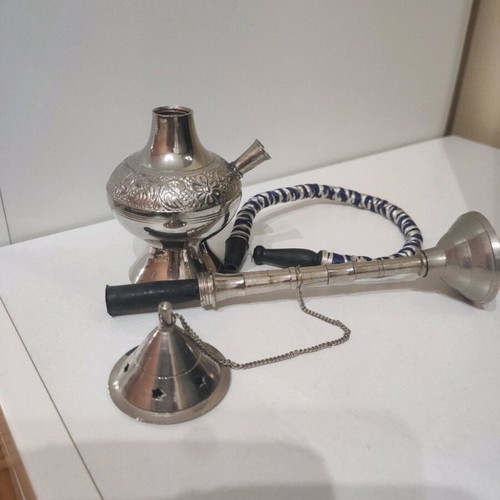Metal hookah used, 25 cm, oriental style