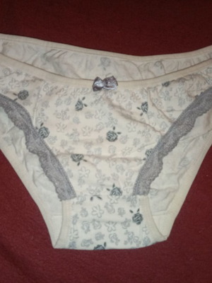 Underwear with roses new, 95% cotton, white and gray