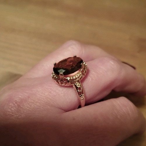 Ring with honey stone No 9 unused