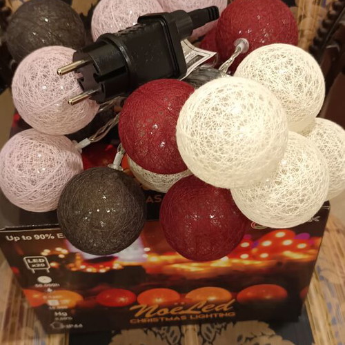 Led fabric balls Romance 20 pieces warm light 2.85m IP44