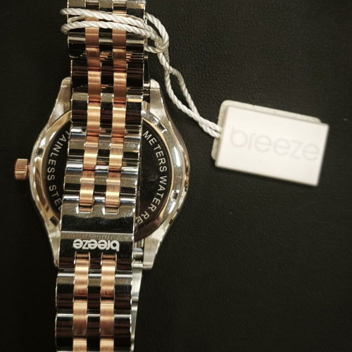 Breeze Two-Tone Women's Watch with Mother of Pearl Dial and Crystals, NOS