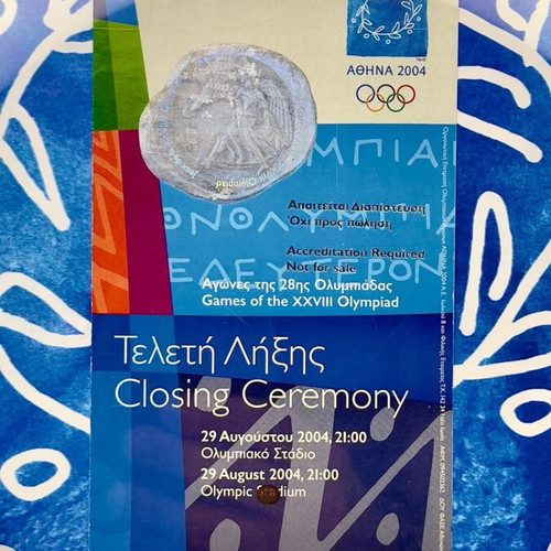 Athens 2004 Olympic Games VIP Closing Ceremony Ticket new