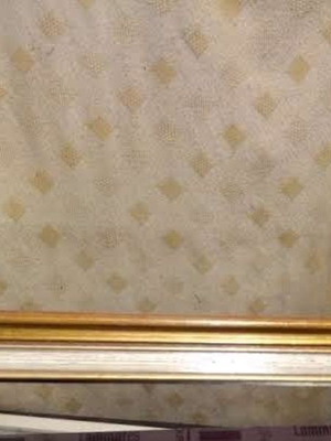 Vintage gilt wood picture frame with linen liner new