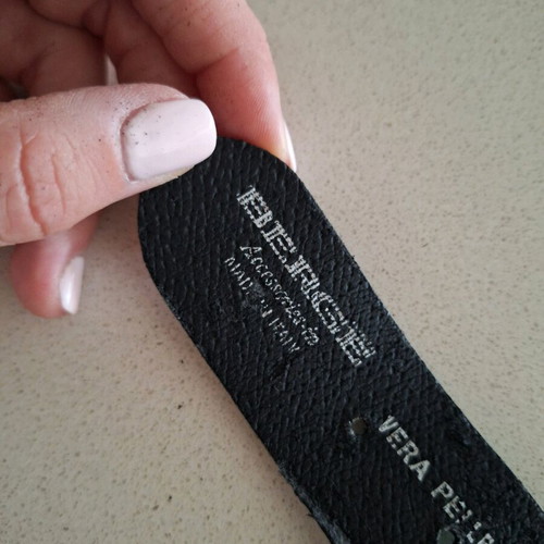 Berge belt like new, black and silver, size 100
