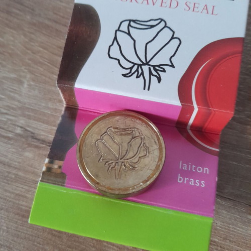 Wax seal stamp rose used, diameter 2.4cm