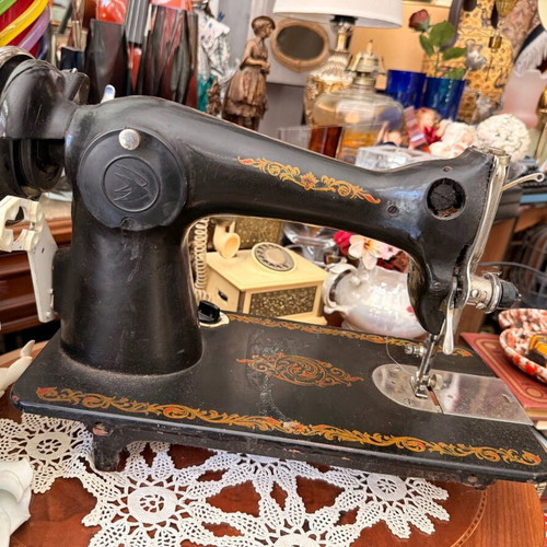 Russian sewing machine used vintage decor piece