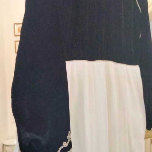 Baroque velvet dress with gold embroidery, maxi formalwear