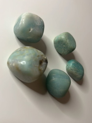 Amazonite Crystal Set like new, pack of 5 natural stones