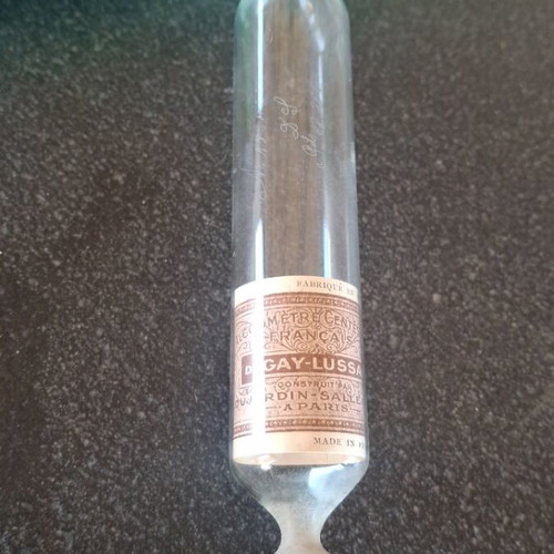 De Gay Lussac Alcoholmeter used, vintage, made in France