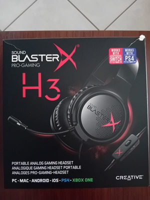 Creative Sound BlasterX H3 headphones like new, wired