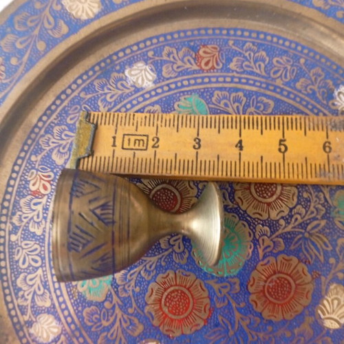 Vintage decorative miniature set made of brass and enamel handmade like new
