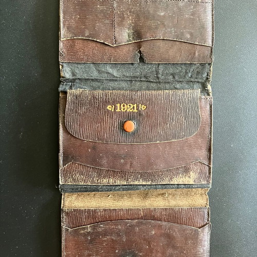 Leather Wallet 1921 Souvenir d'Athenes used