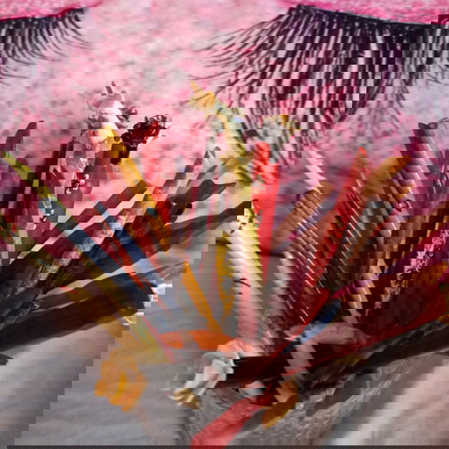 Χειροποίητα κοκκαλάκια μαλλιών από ξύλο καρυδιάς πολύχρωμα, καινούργια