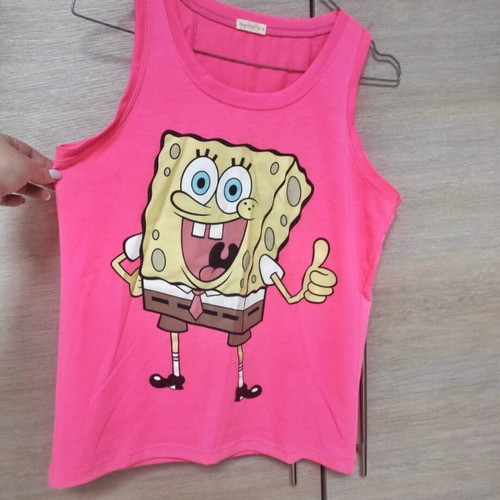 Oysho Bob Squarepants sleeveless women's top pink like new
