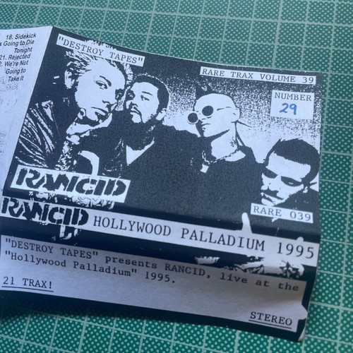 Destroy Tapes cassette Rancid live at Hollywood Palladium 1995 used, punk